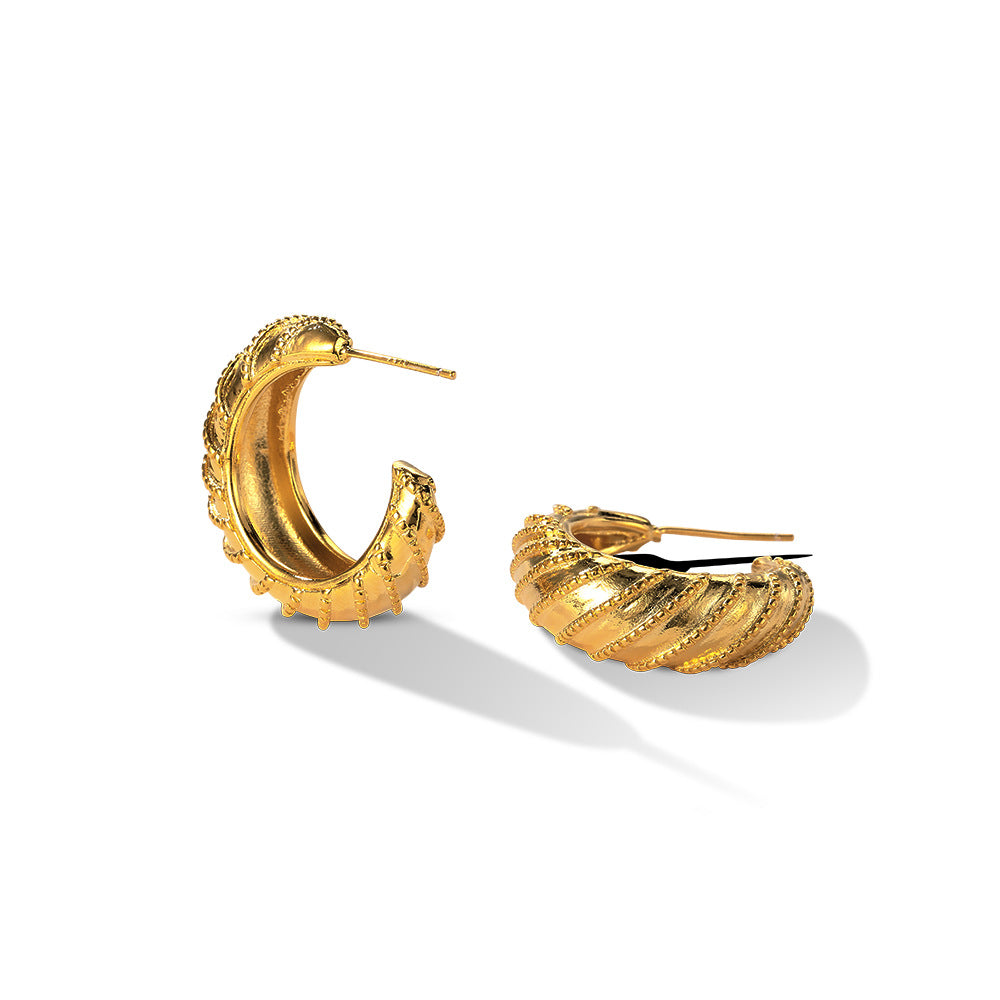 Boucles d'oreilles géométriques en forme de C 