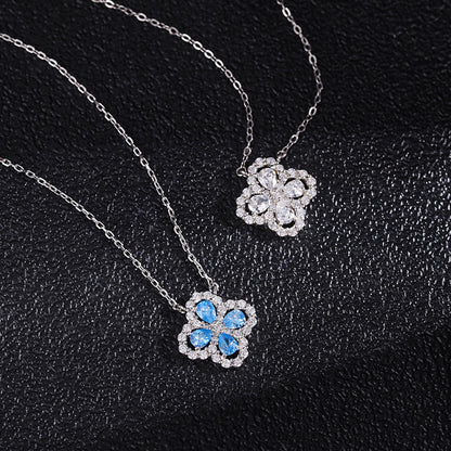 Diamond Clover Clavicle Chain Necklace