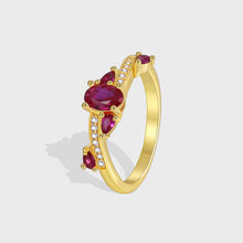 Bague de luxe simple et légère en diamant rouge 