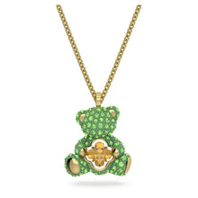 Beating Heart Teddy Bear Crystal Necklace