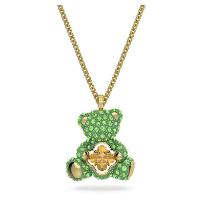 Beating Heart Teddy Bear Crystal Necklace