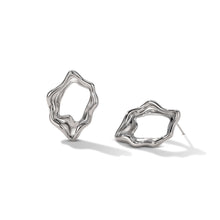Boucles d'oreilles à anneau creux en texture de lave 