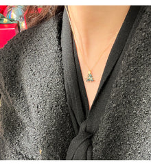 Christmas Tree Necklace Sterling Silver