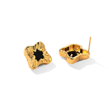 Boucles d'oreilles minimalistes en pierres précieuses noires 