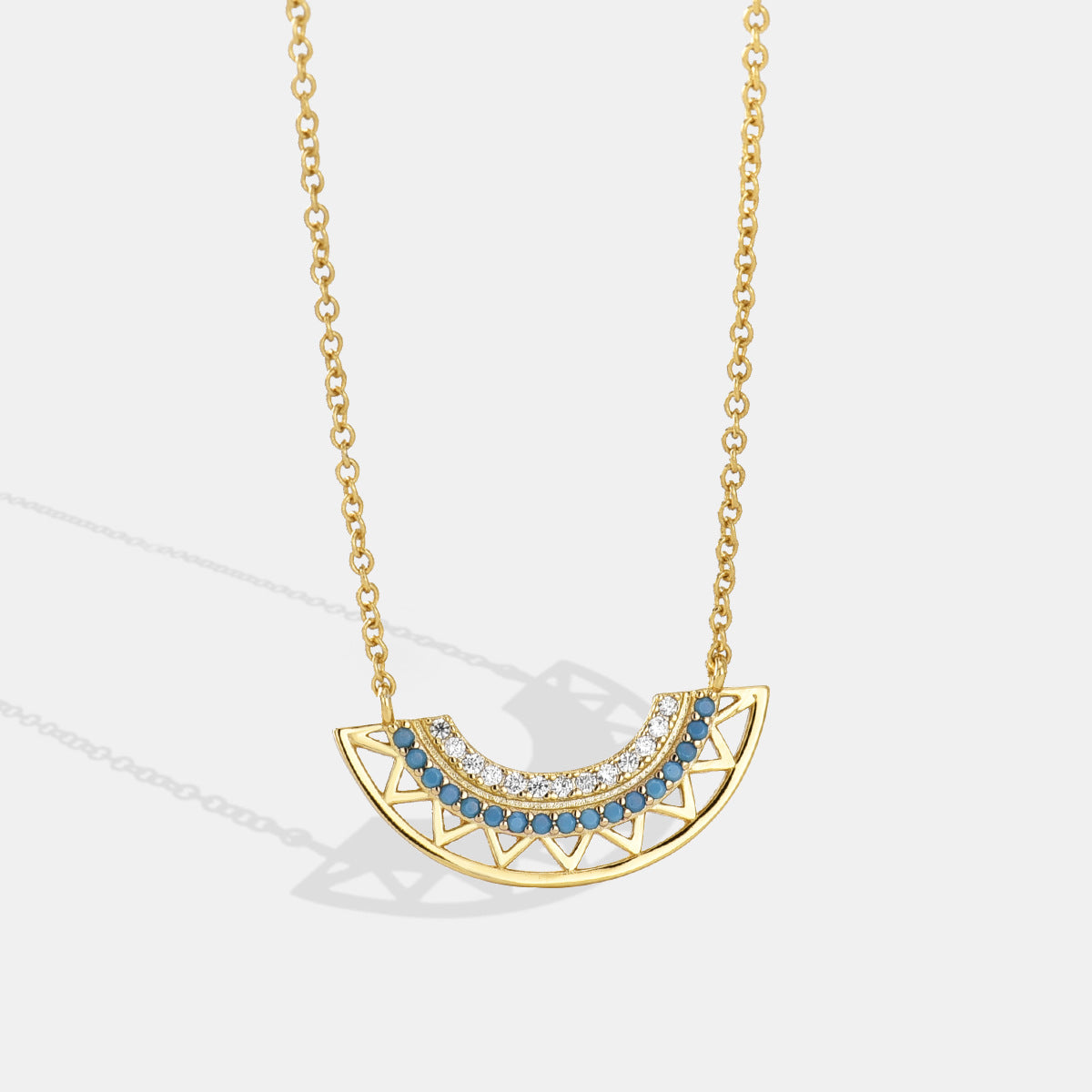 Collier éventail géométrique de style bohème 