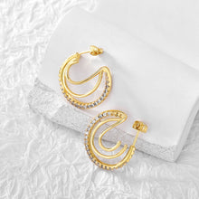 Three circle diamond earrings