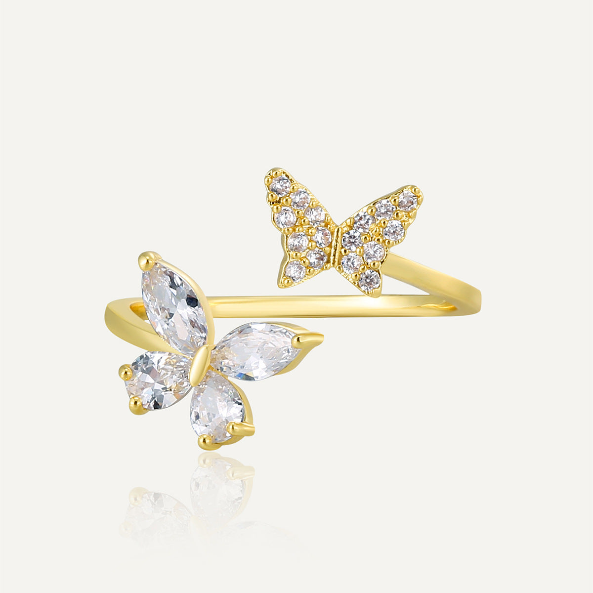 Butterfly diamond ring