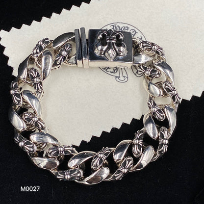 S925 Sterling Silver Hip Hop Cross Bracelet