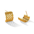 Boucles d'oreilles géométriques en maille creuse 