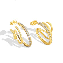 Three circle diamond earrings