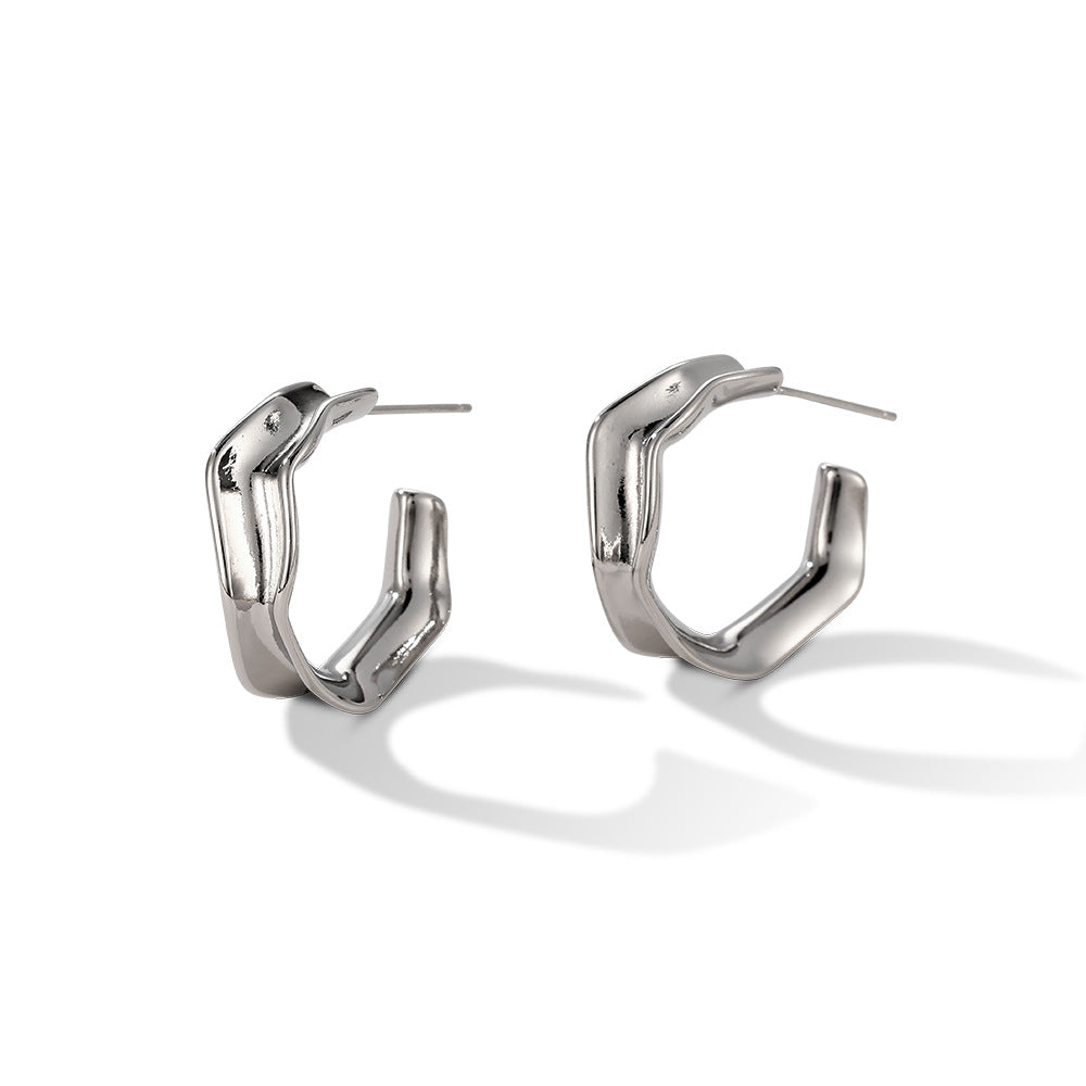 Geometric metal earrings