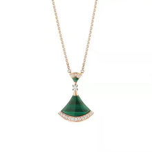 Luckcoo Fan Pendant Necklace - 18k Gold Plated Minimalist Everyday Jewelry