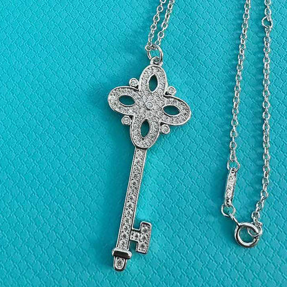 Key necklace iris cross snowflake collarbone chain