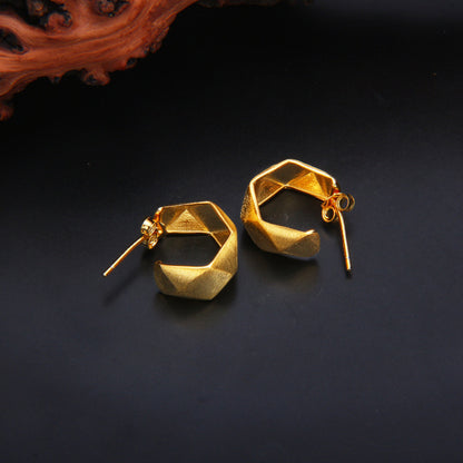 Stylish earrings with a pleated texture