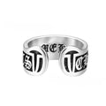 CH-S925 Silver Plated Vintage Open Hip Hop Ring（30）