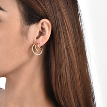 Three circle diamond earrings