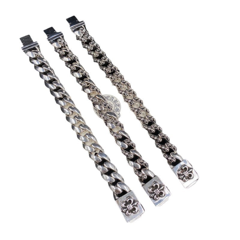 S925 Sterling Silver Hip Hop Cross Bracelet