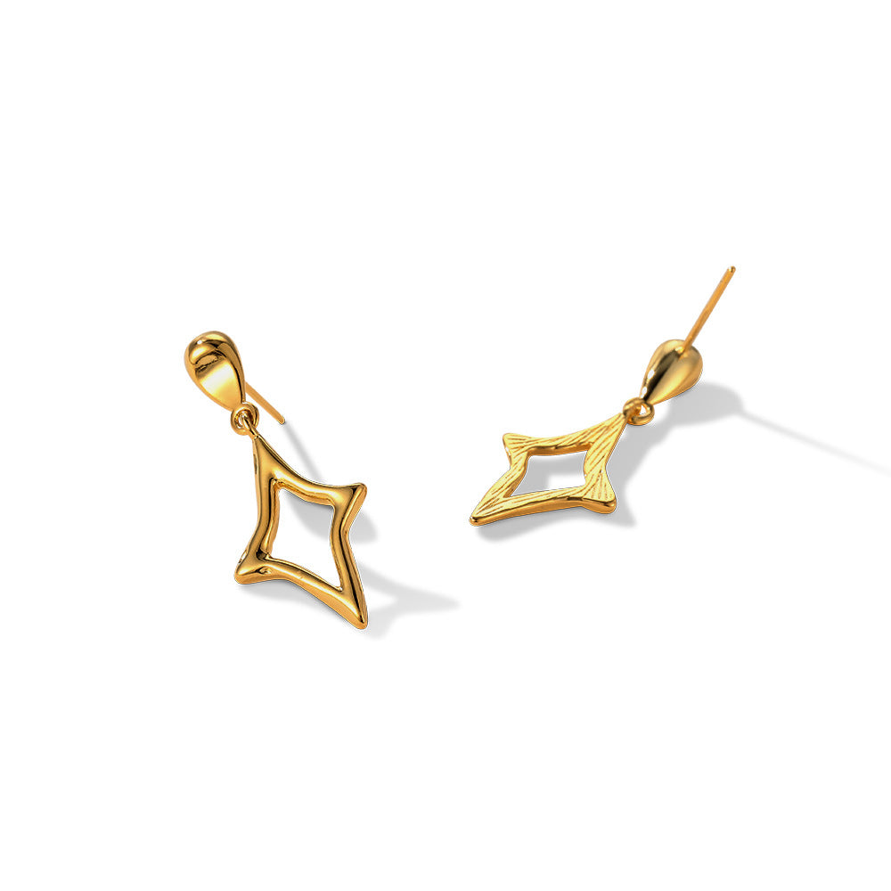 Irregular hollow star earrings