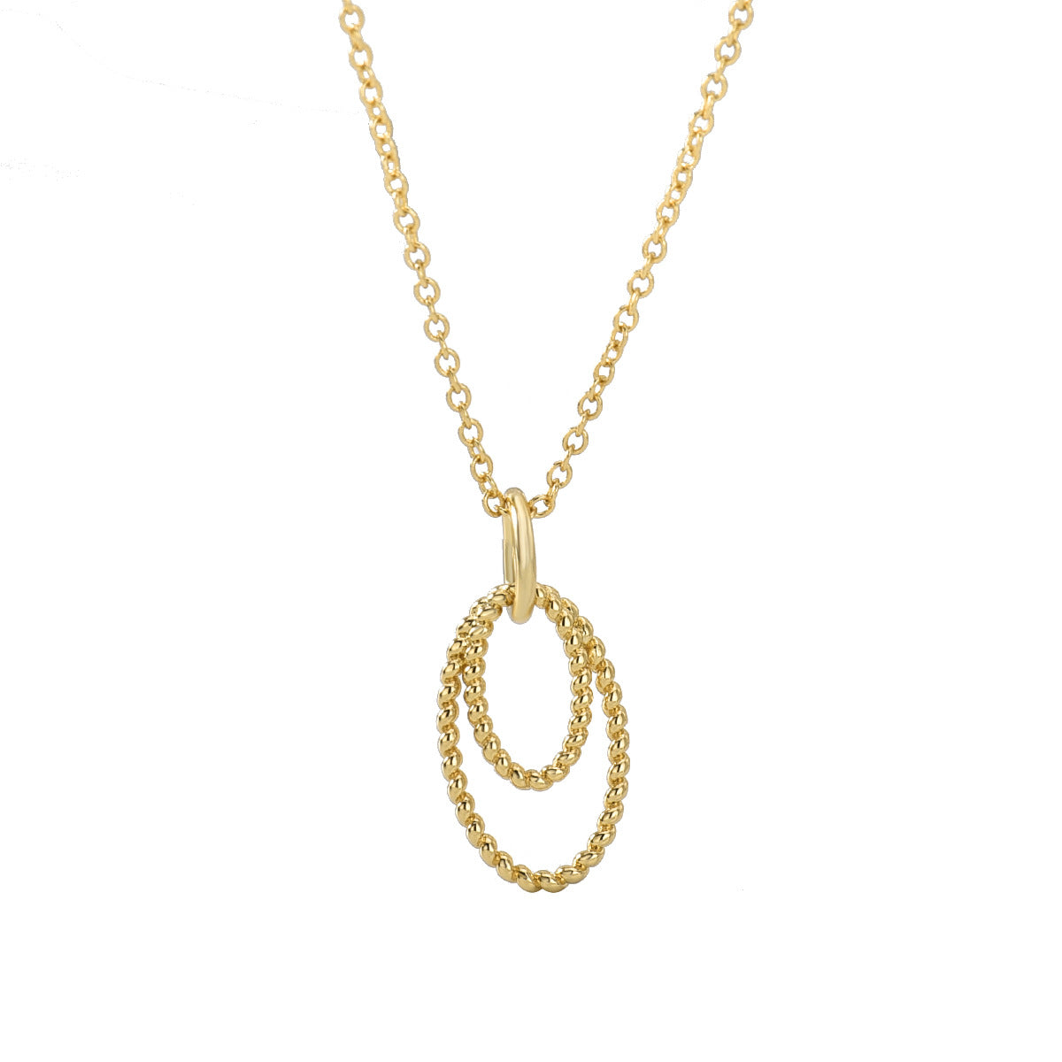 Collier simple pop à double anneau 