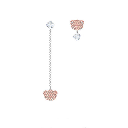 Beating Heart Teddy Bear Crystal Necklace