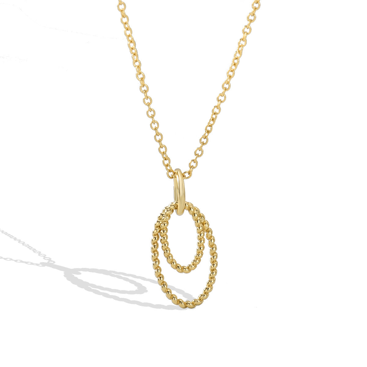 Collier simple pop à double anneau 
