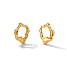 Boucles d'oreilles à anneau creux en texture de lave 