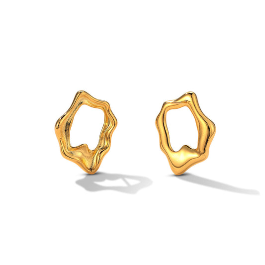 Lava texture hollow ring earrings