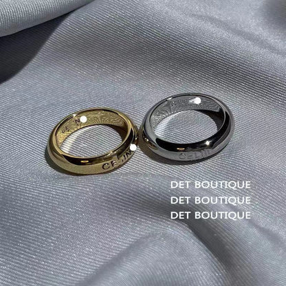 plain circle alphabet ring