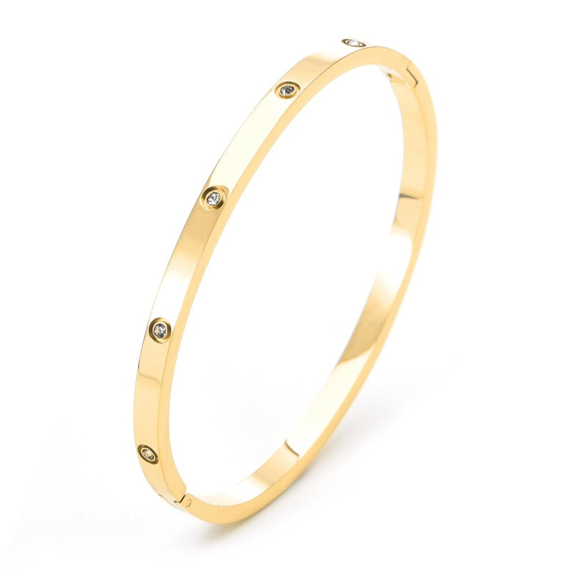4mm diamond studded buckle bracelet