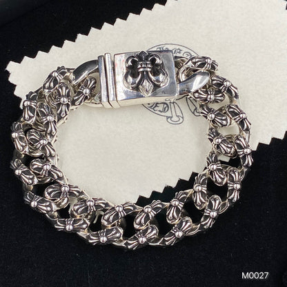 S925 Sterling Silver Hip Hop Cross Bracelet