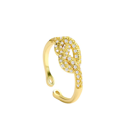 Chain knotted diamond ring