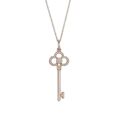 Key necklace iris cross snowflake collarbone chain
