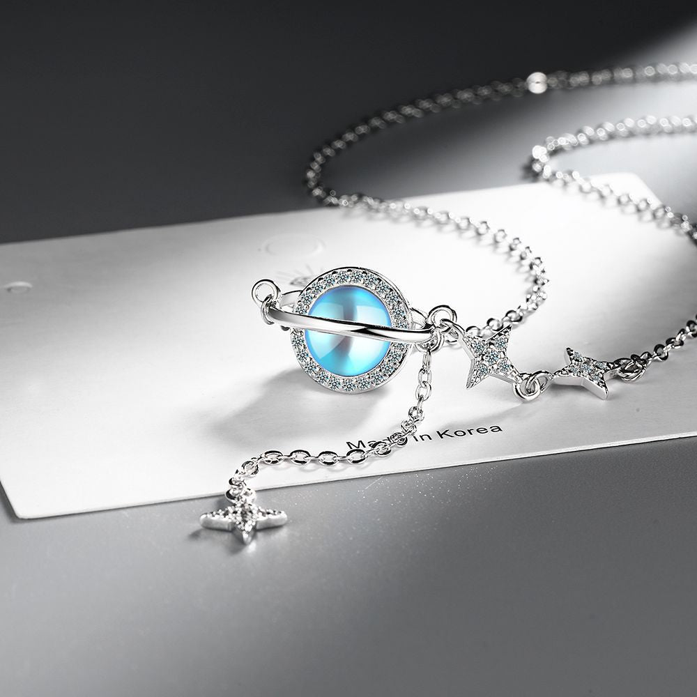 Moonstone Planet Necklace