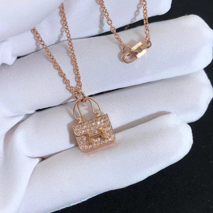Iconic Mini Handbag Pendant – Chic Purse Charm Necklace, 18K Gold Plated