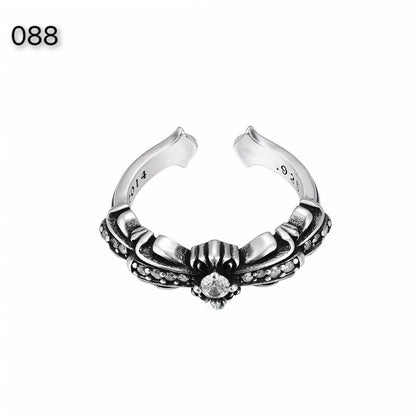 CH-S925 Silver Plated Vintage Open Hip Hop Ring