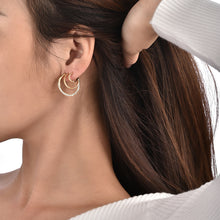 Three circle diamond earrings