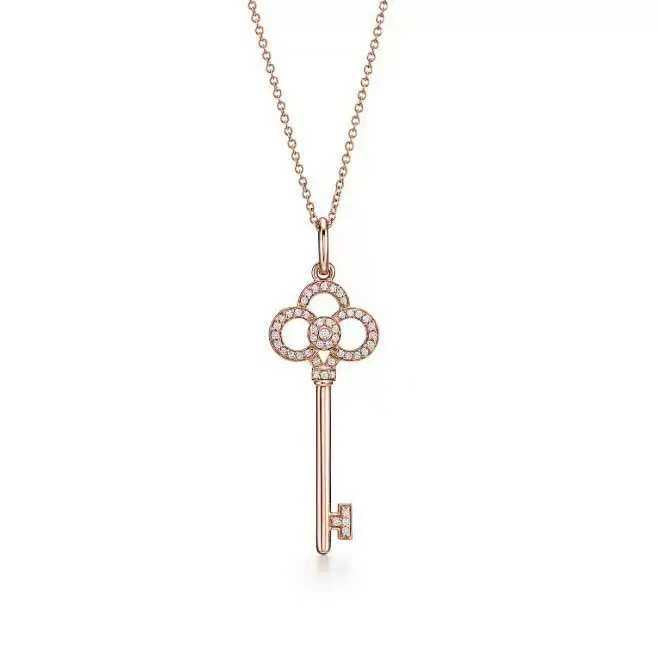 Key necklace iris cross snowflake collarbone chain