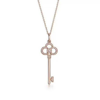 Key necklace iris cross snowflake collarbone chain