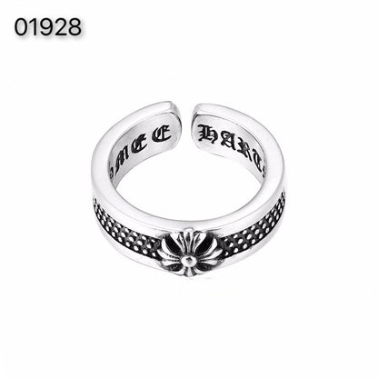 CH-S925 Silver Plated Vintage Open Hip Hop Ring