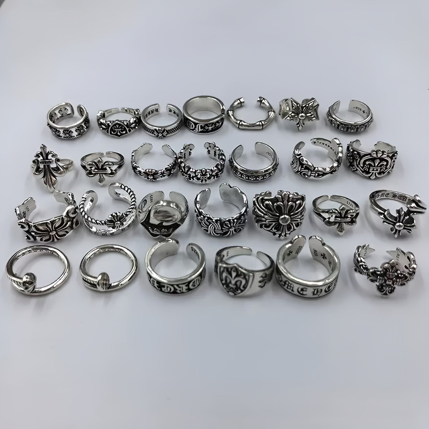 CH-S925 Silver Plated Vintage Open Hip Hop Ring