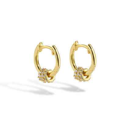 Diamond studded multi ring earrings