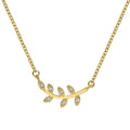Collier branche d'olivier et feuille incrusté de diamants 