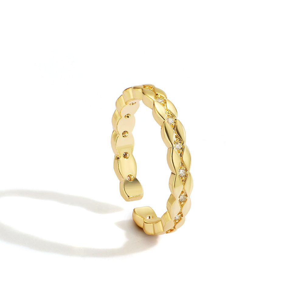 Bague en diamant incrustée de diamants avec motif en diamant 