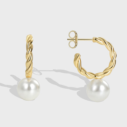 Shell and pearl earrings