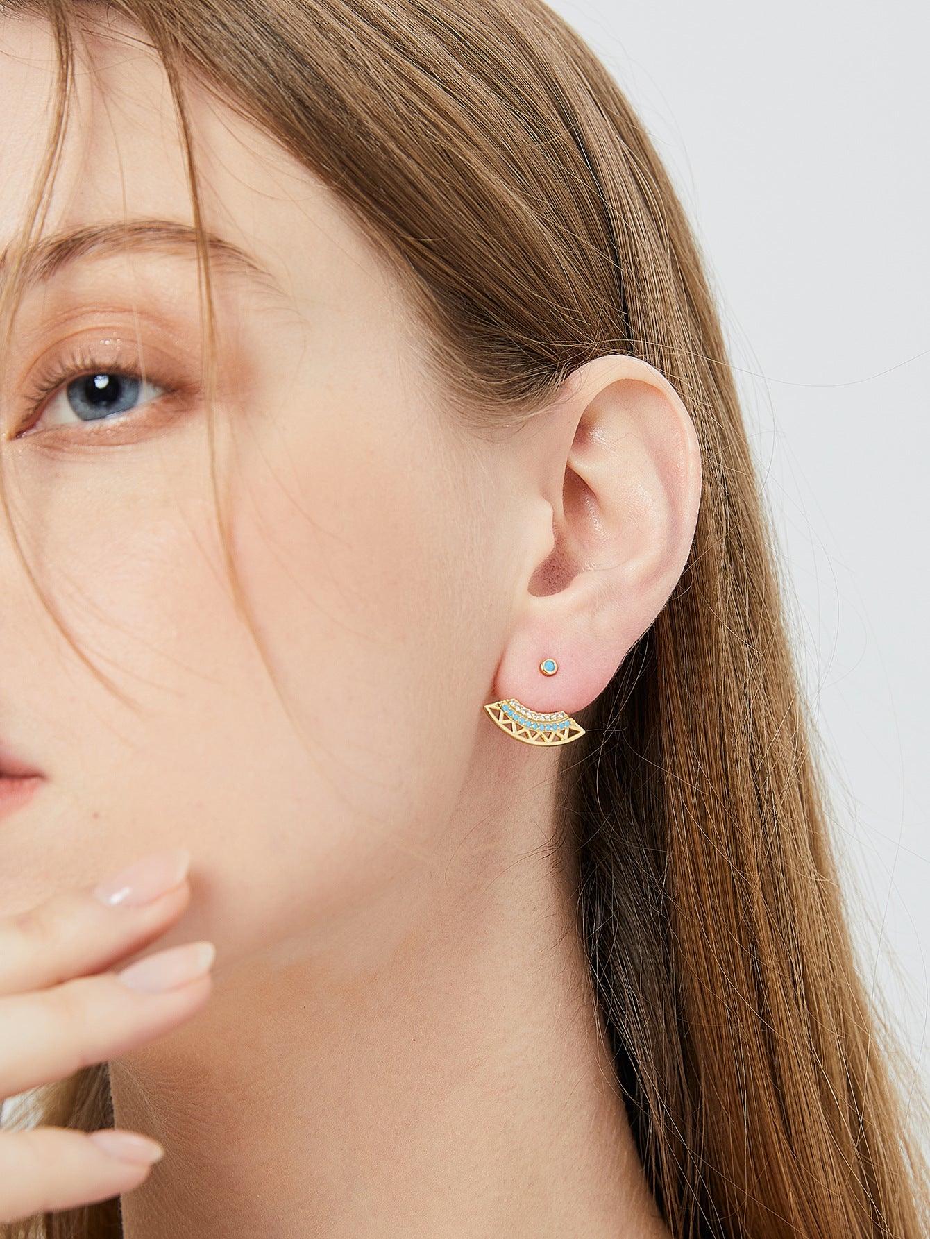 Boucles d'oreilles fendues avant et arrière de style bohème 