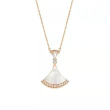 Luckcoo Fan Pendant Necklace - 18k Gold Plated Minimalist Everyday Jewelry