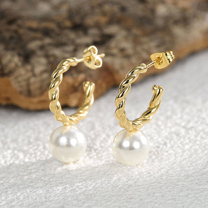 Shell and pearl earrings