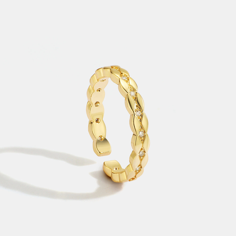 Bague en diamant incrustée de diamants avec motif en diamant 