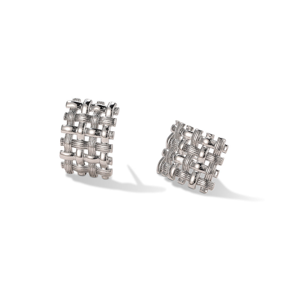 Boucles d'oreilles tendance à motif tressé 