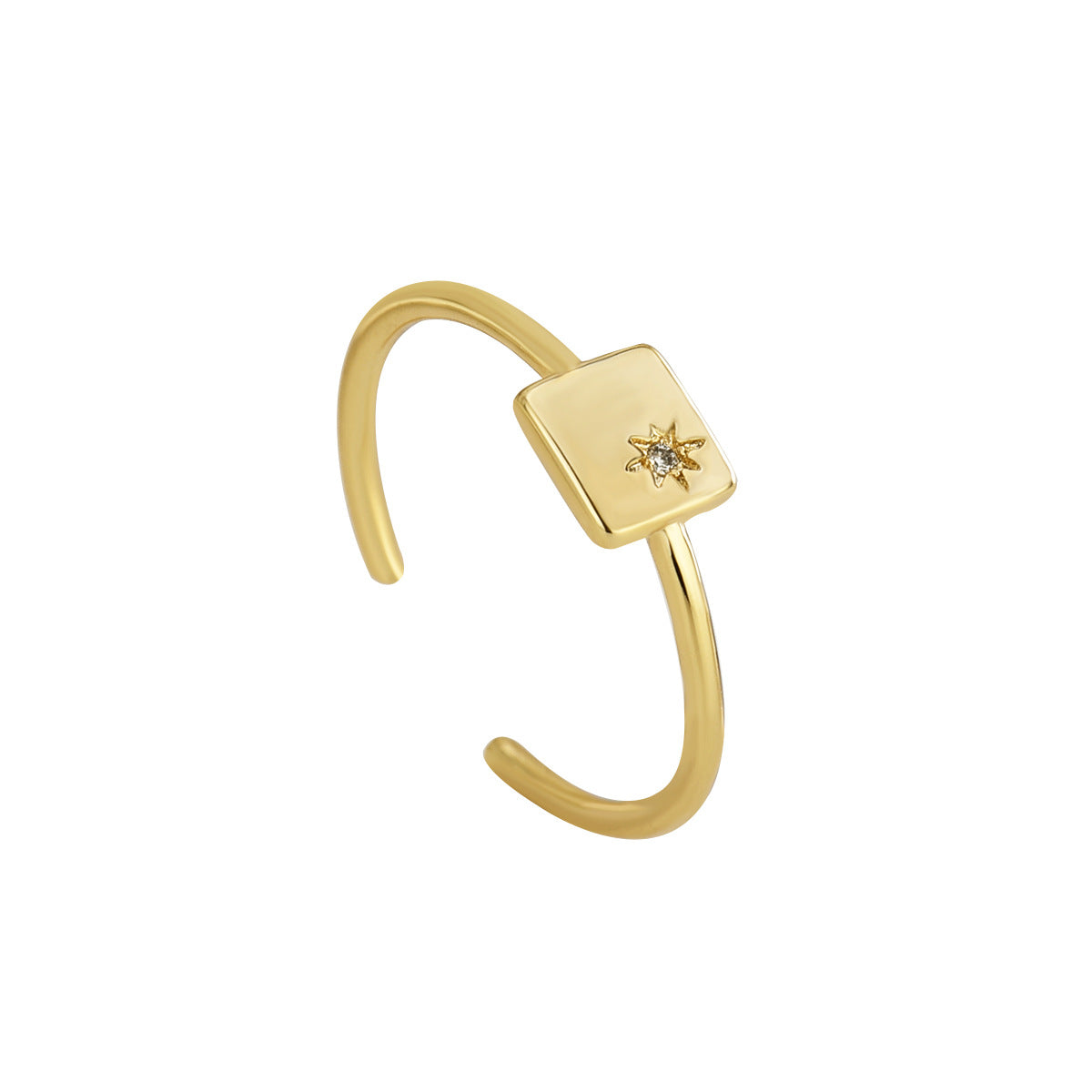 Bague étoile carrée 